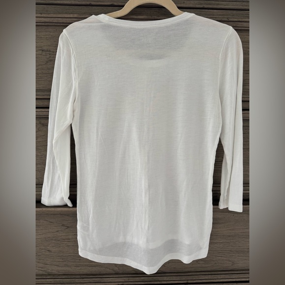 Calvin Klein Metallic Long Sleeve Tee Vintage Graphic Tee 100% Rayon Silv… - Picture 11 of 13